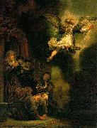 REMBRANDT Harmenszoon van Rijn, The Archangel leaving Tobias,